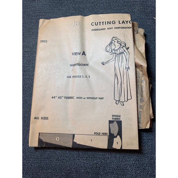Vintage McCalls 2922 Nightgown Panties Sewing Pattern Size 10 - Picture 1 of 5